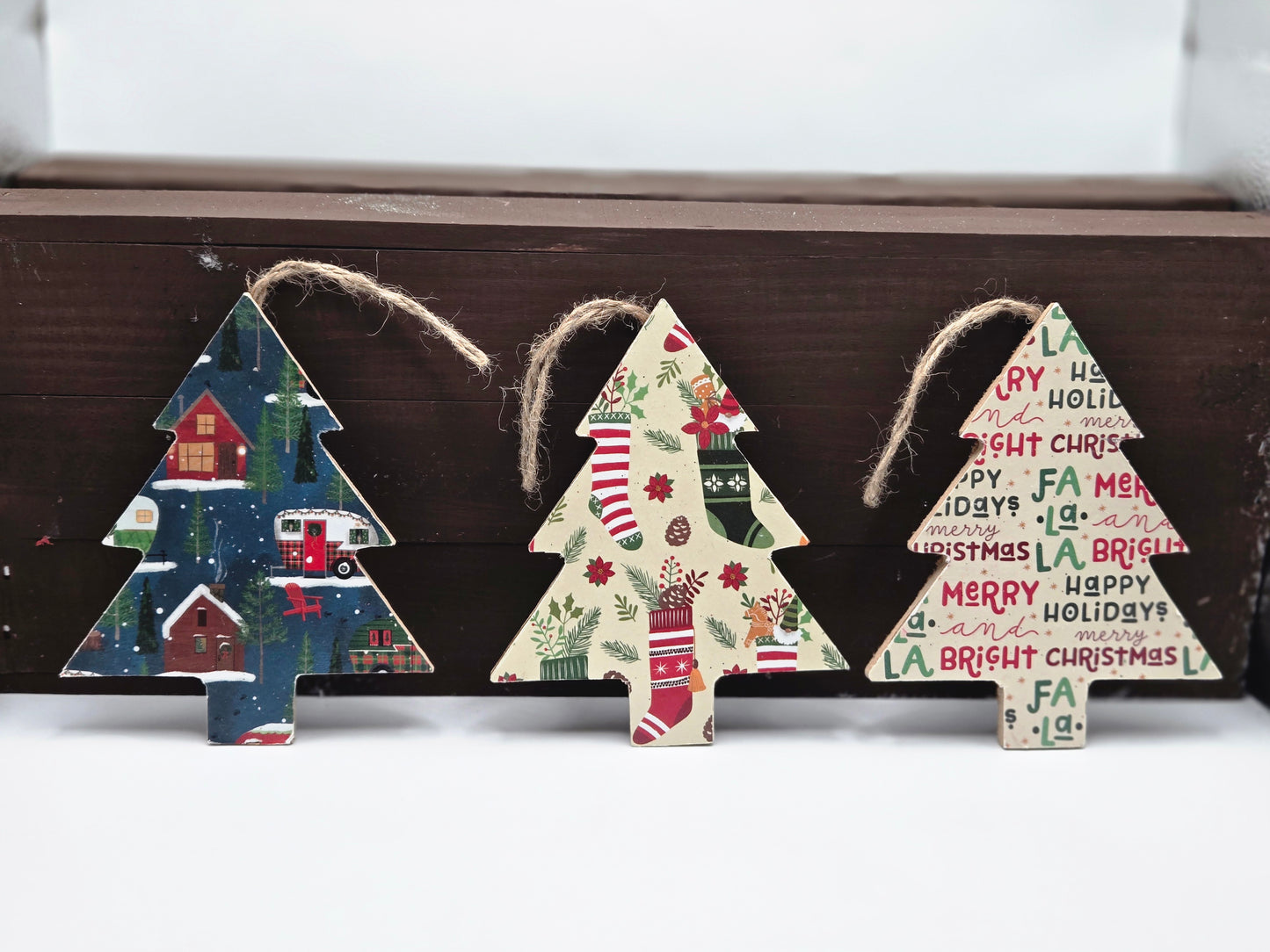 Wood Christmas Tree Ornaments