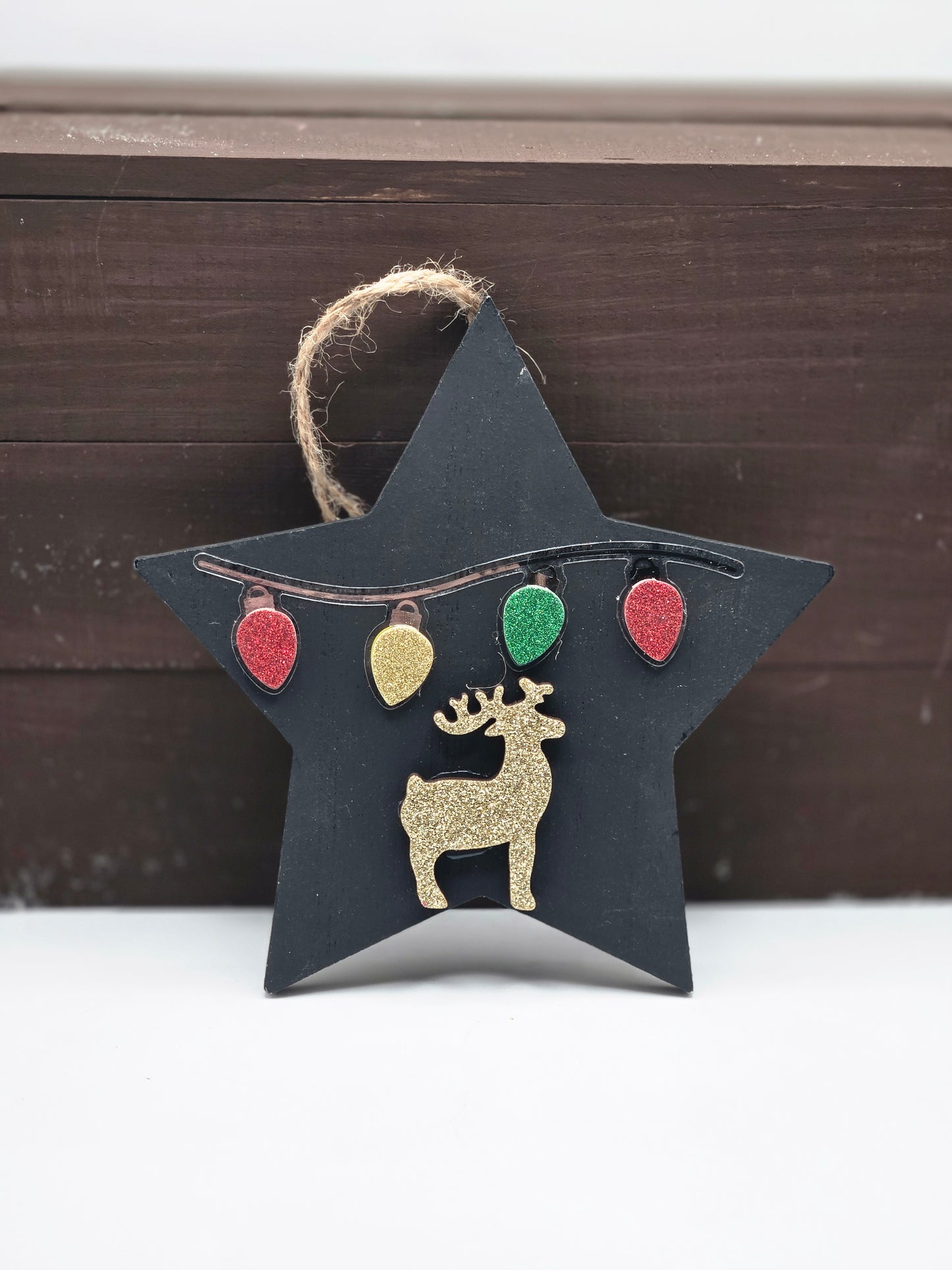 Wood Christmas Star Ornament