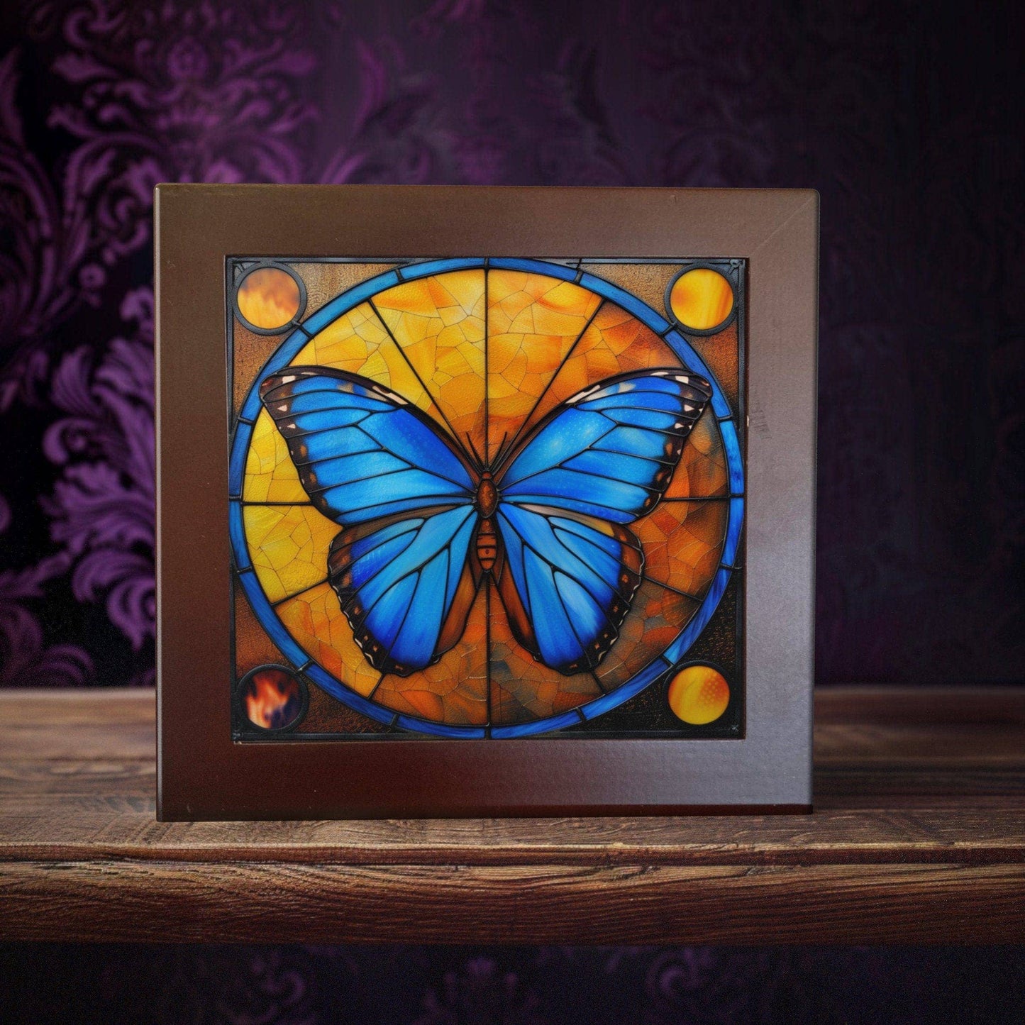 Butterfly Brilliance Artisan Ceramic Tile - Luminous Home Decor | Peeping Tom's Cottage