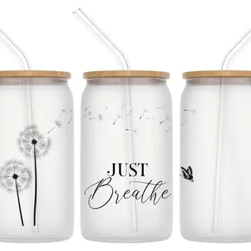 Just Breathe 16oz Libbey Glass Tumbler