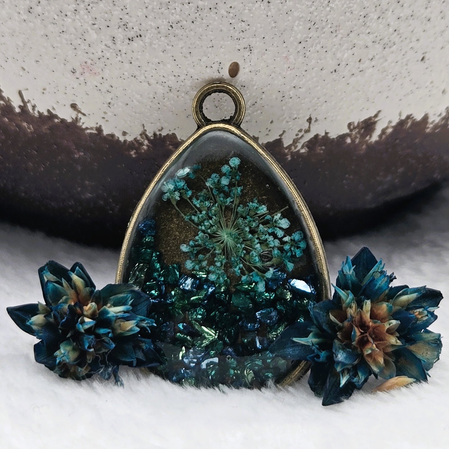 Aqua Petal Pendant