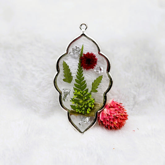 Silver Blossom Fern Pendant