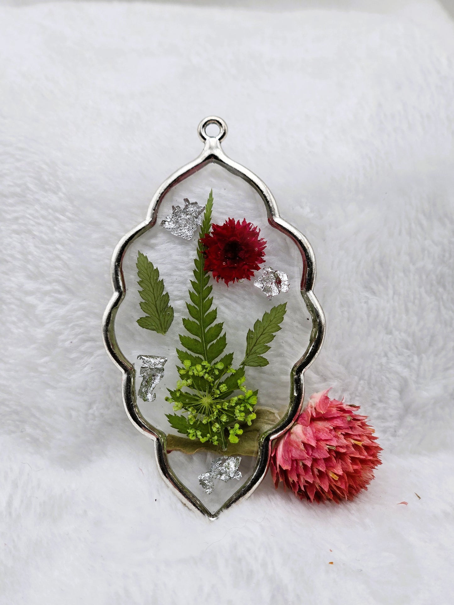 Silver Blossom Fern Pendant