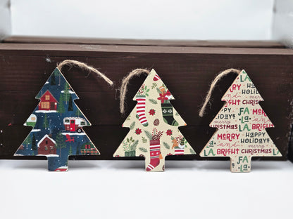 Wood Christmas Tree Ornaments