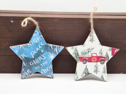 Wood Christmas Star Ornament