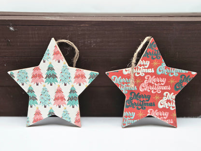Wood Christmas Star Ornament