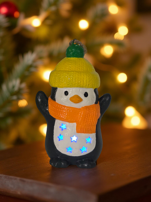 Ceramic Light-Up Penguin Christmas Ornament
