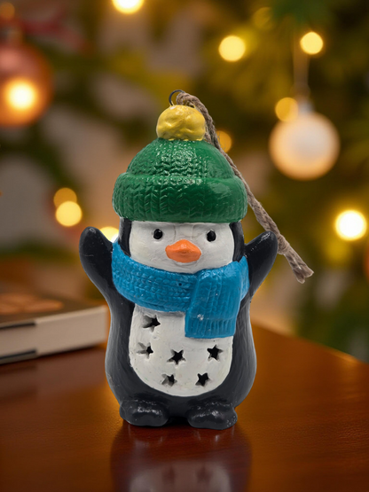 Ceramic Light-Up Penguin Christmas Ornament