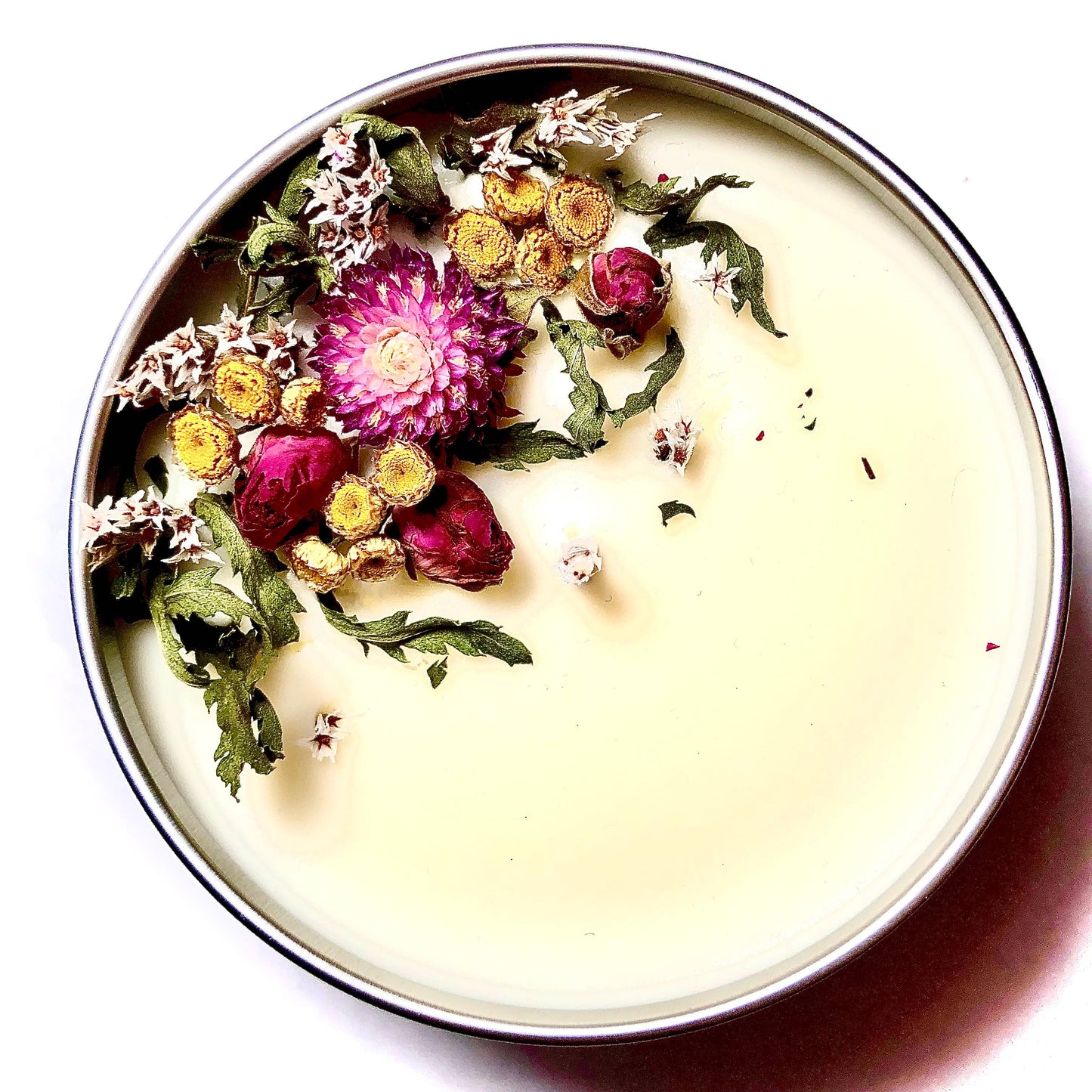 "Wildflowers" Botanical Soy Candle with flowers