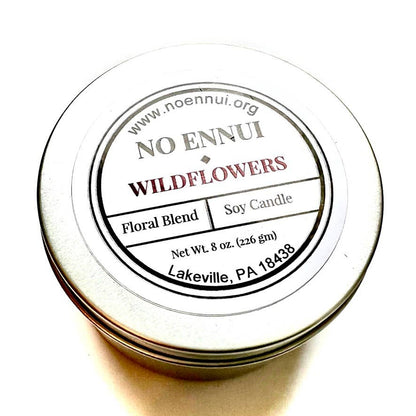 "Wildflowers" Botanical Soy Candle with flowers